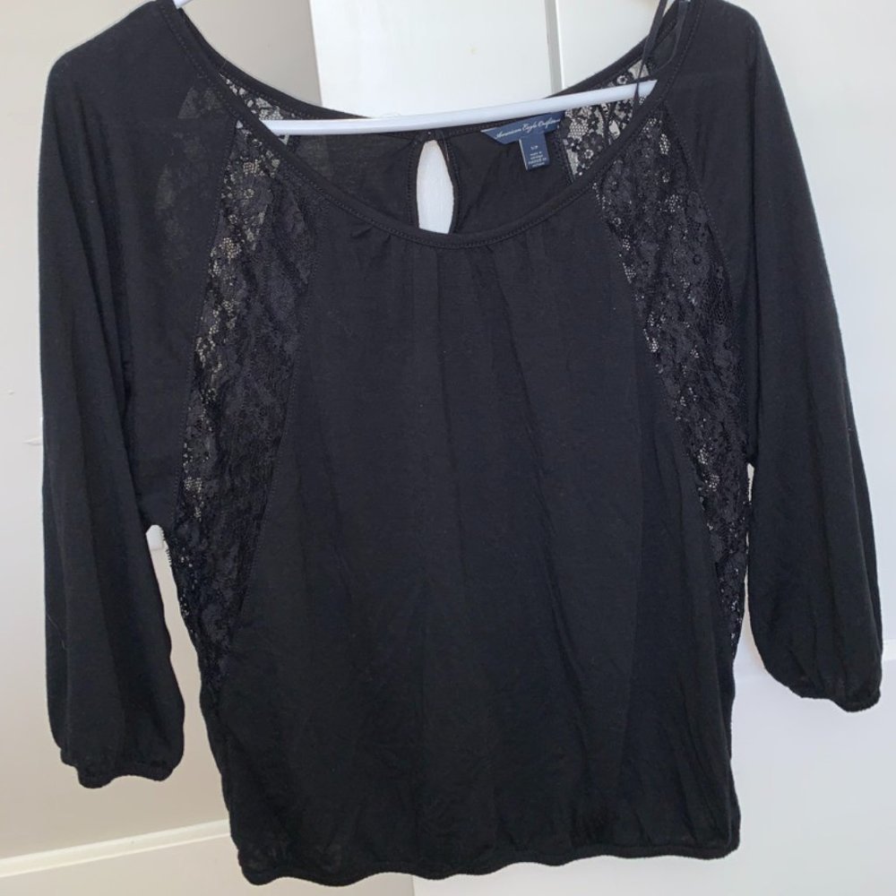 Navy lace shirt